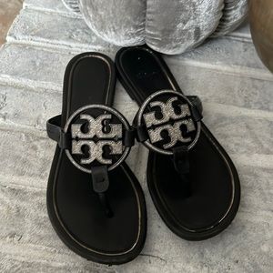 Tory Burch Miller Sandal | Black Crystal